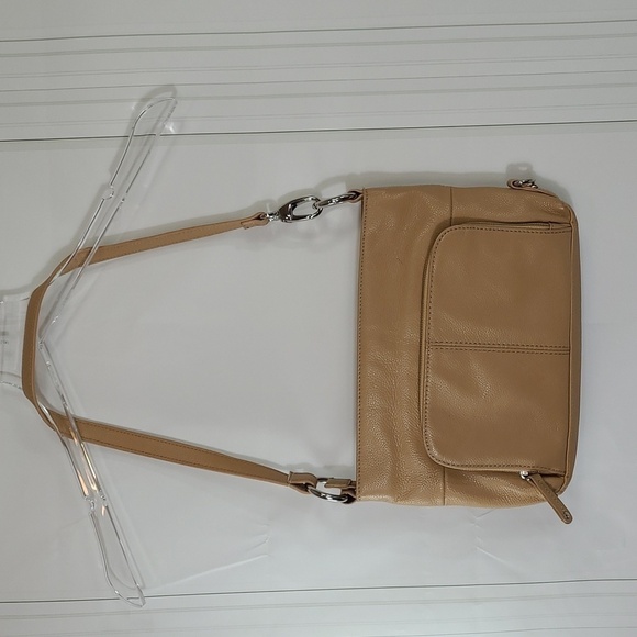 TIGNANELLO Tan Genuine Leather Shoulder Bag Elevated Basic Purse Elevated Basic - Picture 3 of 11